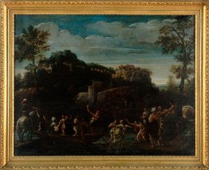 San Juan bautiza a los fieles de Sisto Badalocchio
